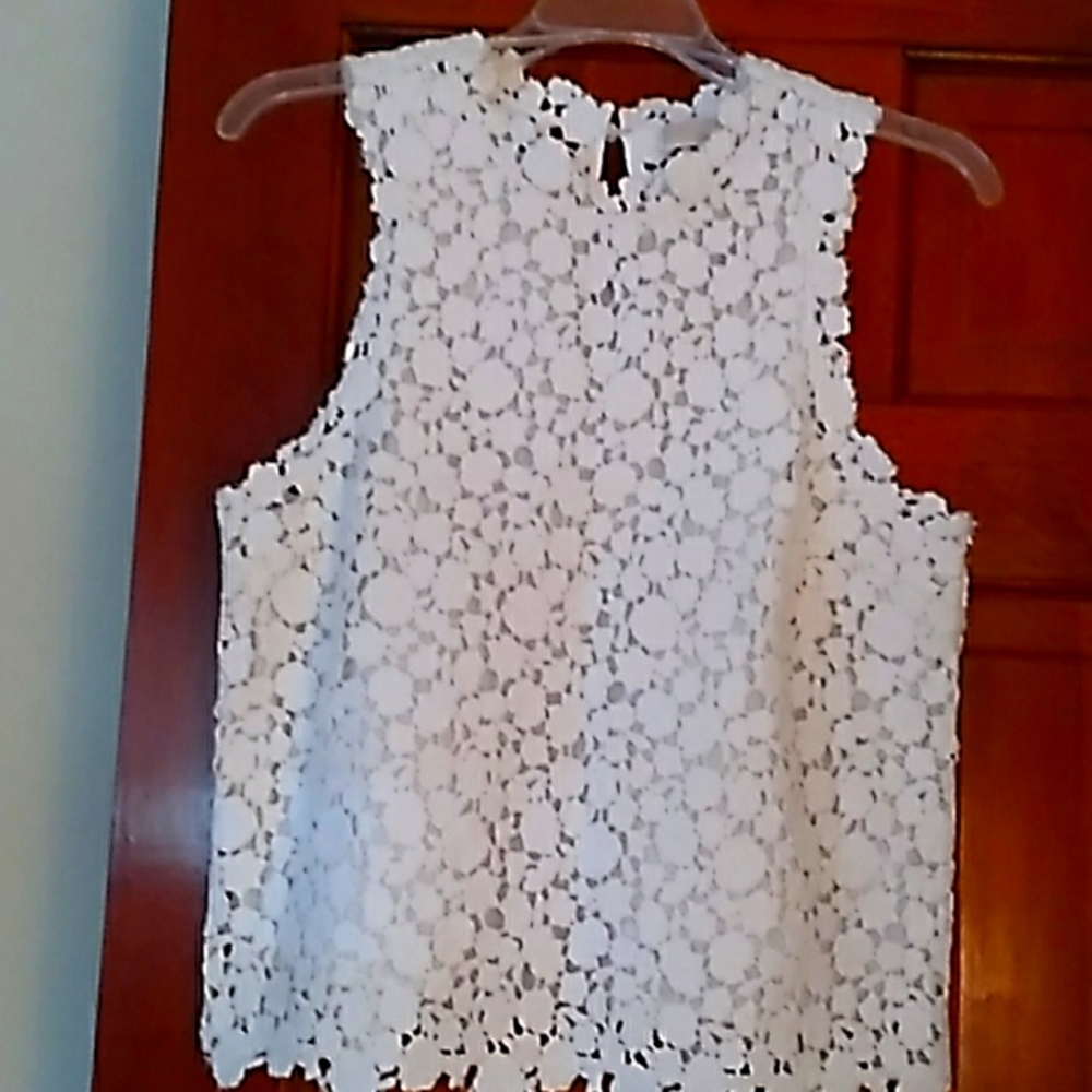 MICHAEL Michael Kors White Floral Lace Top